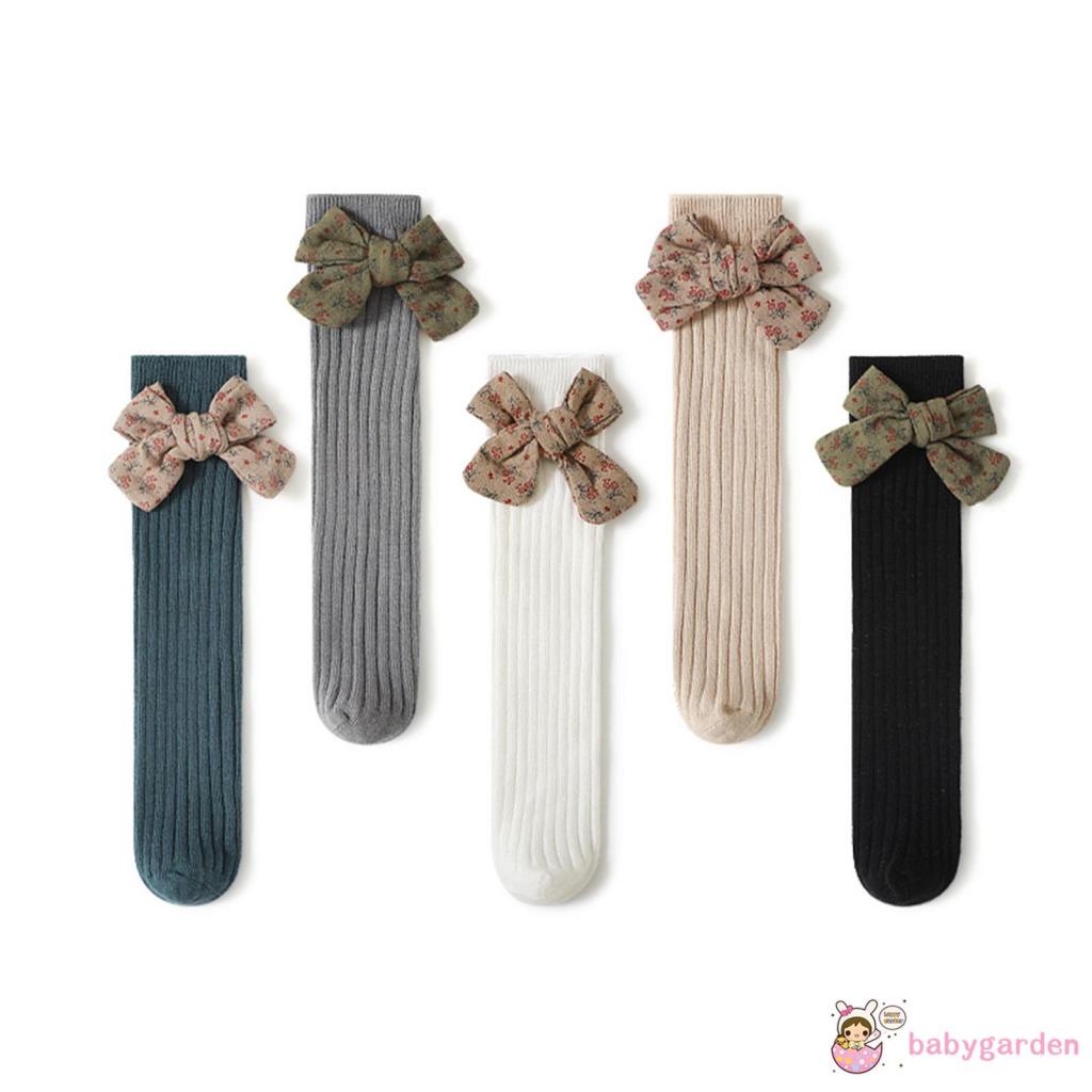 Vớ dệt kim cổ cao chống trượt thoáng khí đính nơ hoạt hình cho bé gái