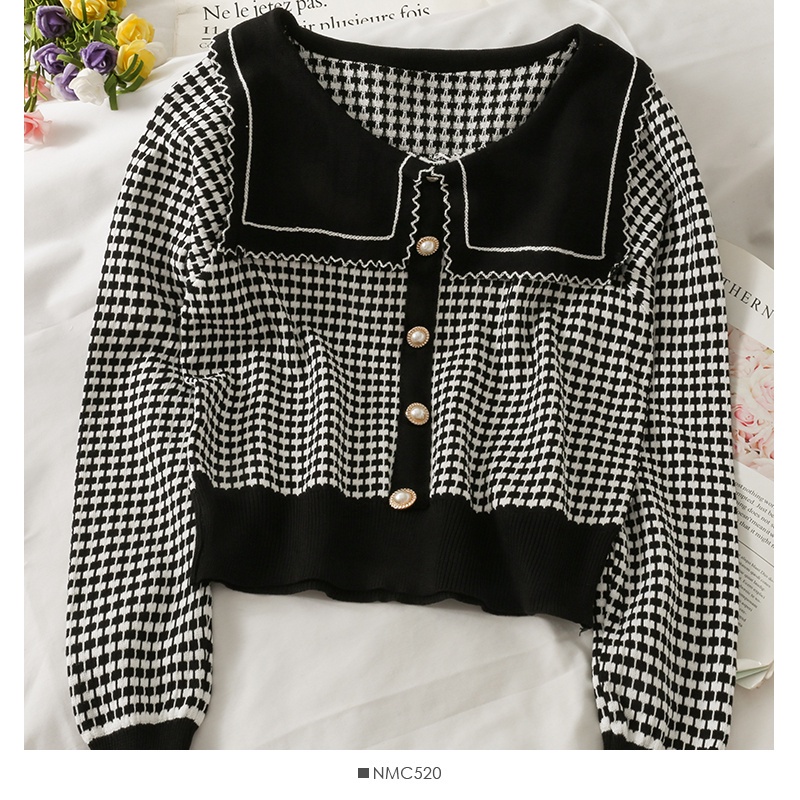 Mới Áo Sweater Tay Dài Sọc Ca Rô Thời Trang Mùa Thu 2021