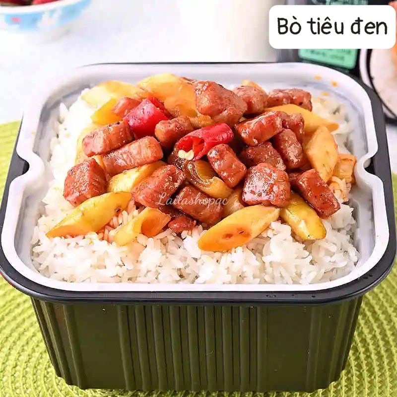 Cơm Tự Sôi Tổng Hợp Vị Bò Kho, Cà Ri Gà, Bò Tiêu Đen, Thịt Kho, Cơm Gấu Trúc