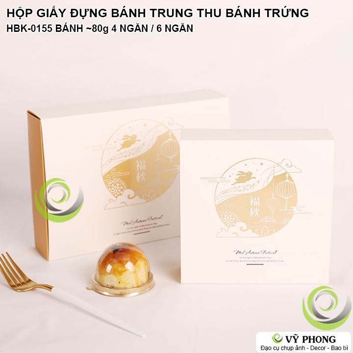 HỘP GIẤY ĐỰNG BÁNH KẸO BÁNH TRUNG THU BÁNH TRỨNG CHIA NGĂN IN NHŨ VÀNG ĐỰNG QUÀ TẶNG DỊP LỄ TẾT HBK-0155