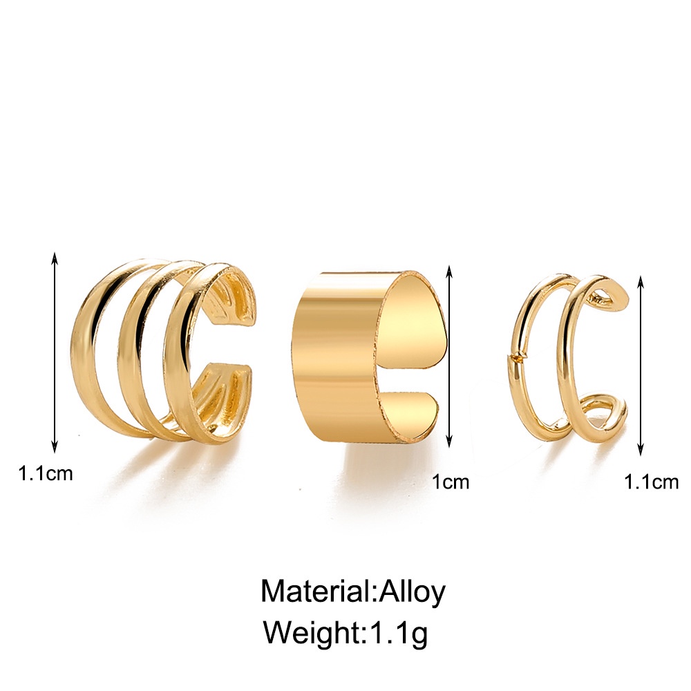 Set 3 Khuyên Tai Kim Loại Màu Sắc Thời Trang Cho Nữ