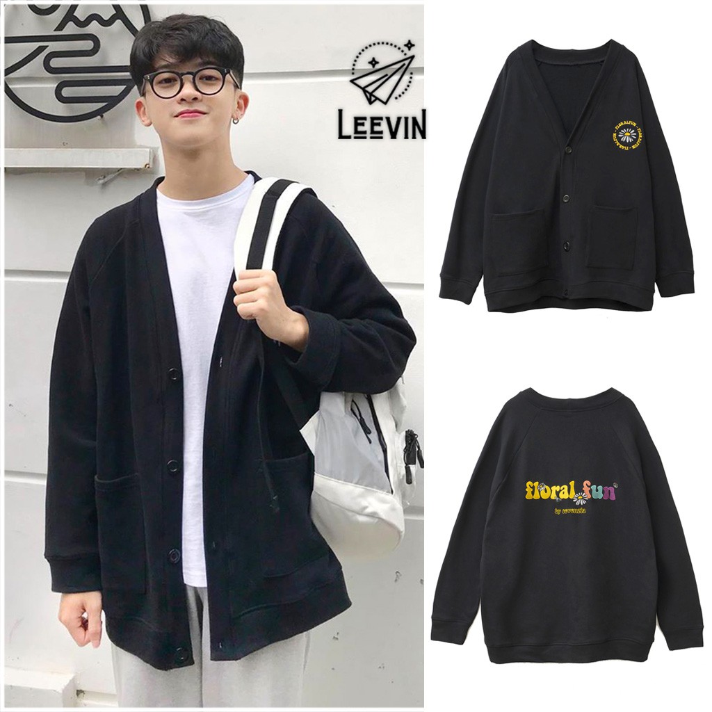 Áo Khoác Nam Nữ FLORAL FUN Thêu Hoa Sevenzia Unisex - Áo khoác Nỉ Cardigan Ulzzang - Leevin Strore | BigBuy360 - bigbuy360.vn