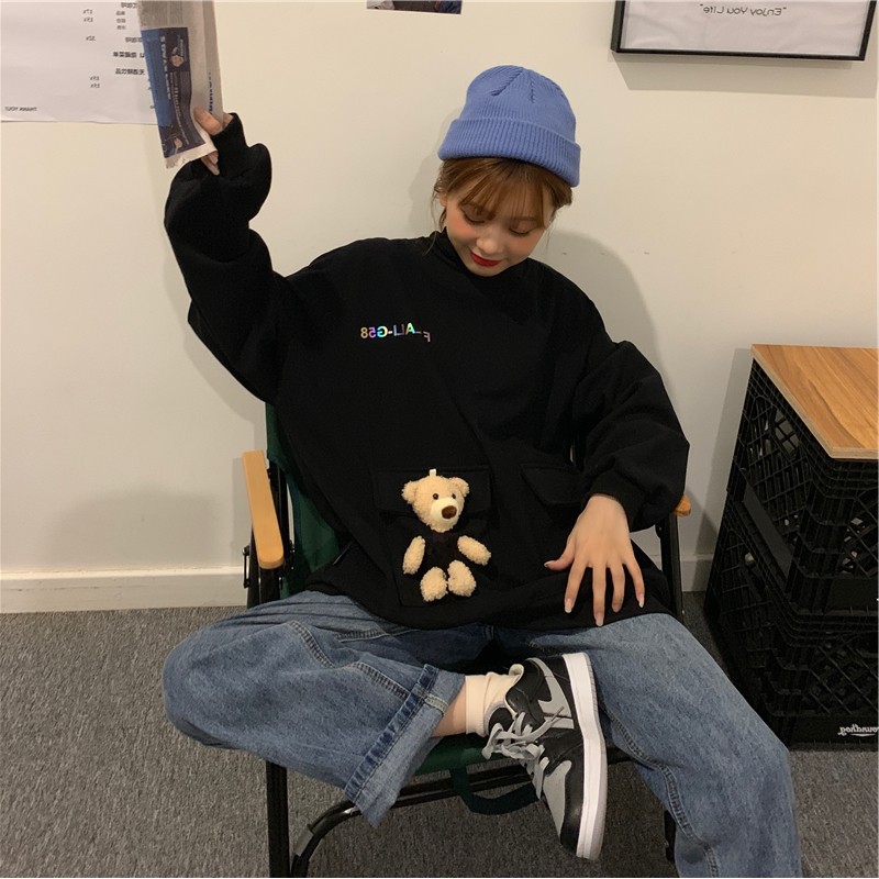 Áo Sweater Nam Nữ Fala Kèm Gấu Bông Chất Nỉ Ngoại -  Áo Thu Đông Có Ảnh Thật Tự Chụp + Video + Đánh Giá Unisex X.Store