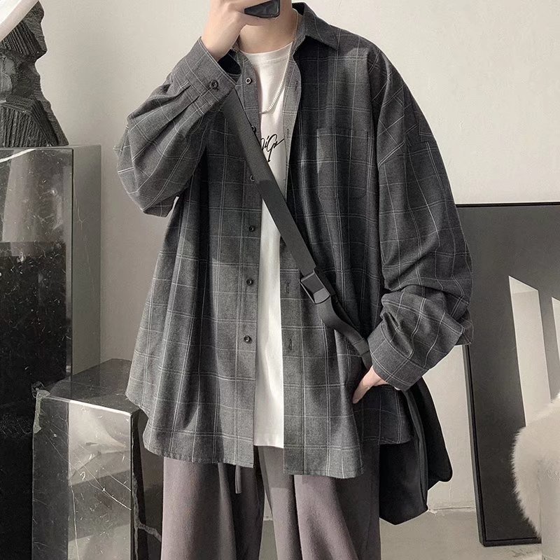 Áo Sơ Mi Nam Caro Dài Tay Phong Cách Retro Cho Cặp Đôi áo sơ mi nam caro dài tay áo sơ mi nhung tăm nữ áo sơ mi nữ form rộng