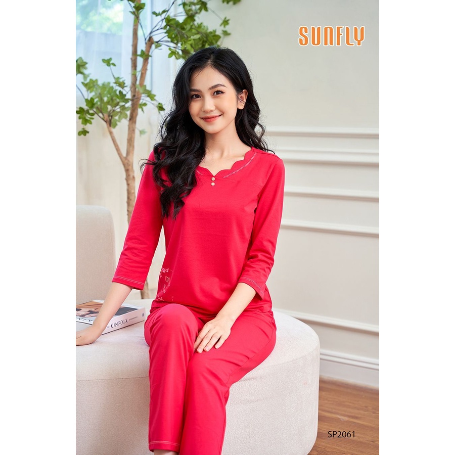 SP2061 - BỘ MẶC NHÀ COTTON ÁO TAY LỠ QUẦN DÀI