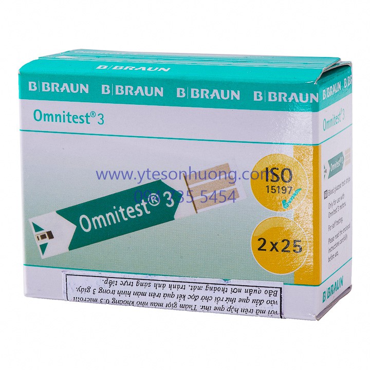 Que thử đường huyết Omnitest 3 (hộp 25 que)