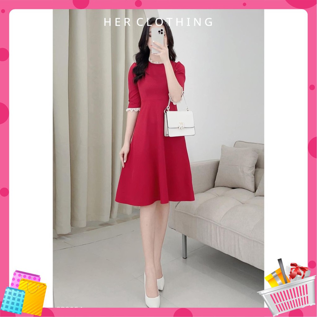 [New 2021] Đầm dự tiệc màu đỏ form chuẩn cực sang chảnh vải may loại 1 LiSa Dress