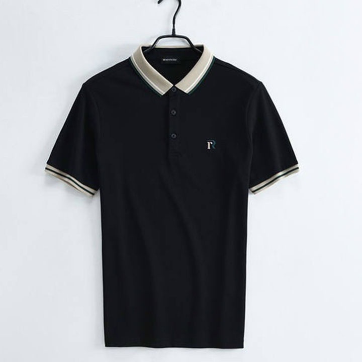 Áo thun polo nam ngắn tay có cổ vải thun cotton xịn cao cấp co giãn thoáng mát thêu chữ R - ATN006