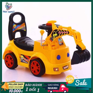 Đồ chơi xe cẩu máy xúc chòi chân bằng nhựa cao cấp cho bé giúp bé vận động rèn luyện kỹ năng