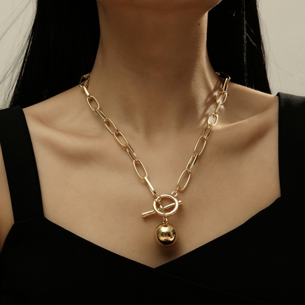 Dây chuyền vàng bạc hợp kim vòng cổ cá tính thiết kế sang trọng phụ kiện thời trang Hàn Quốc cao cấp DCV001
