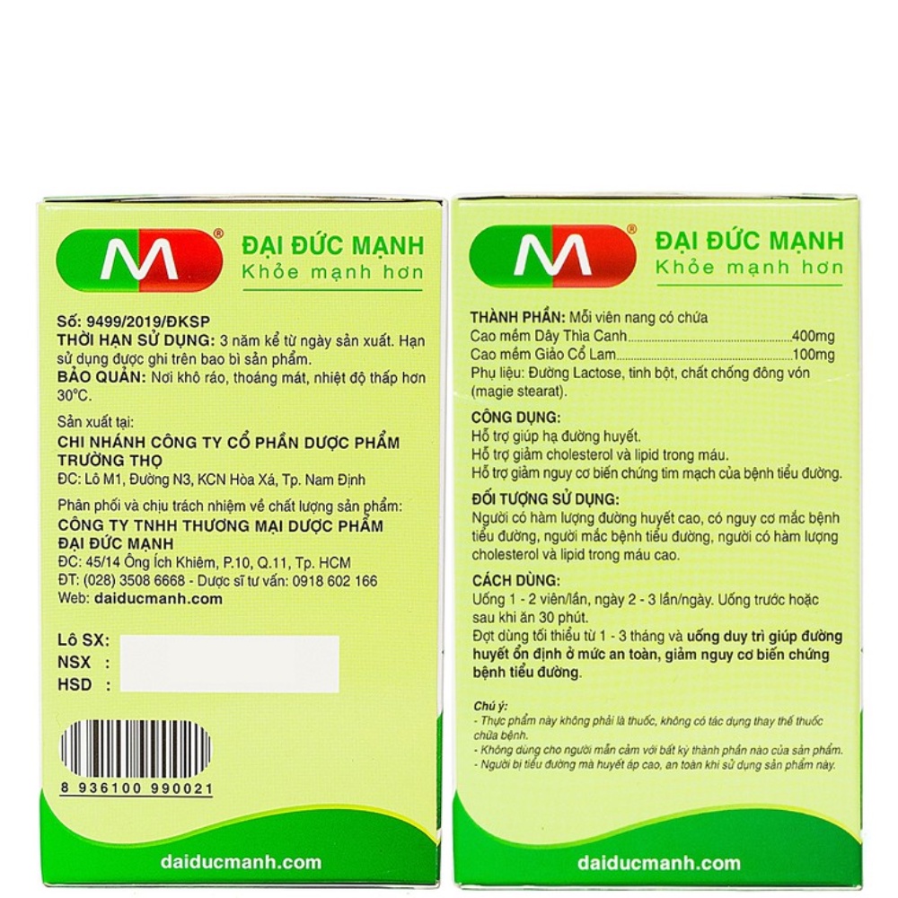 Viên Thìa Canh Giảo Cổ Lam Đại Đức Mạnh 30 Viên