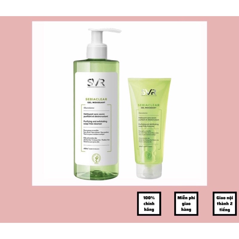 Sữa Rửa Mặt SVR Cho Da Dầu Mụn Sebiaclear Gel Moussant