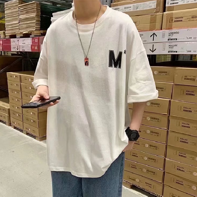 Áo Thun Tay Ngắn Dáng Rộng In Chữ Phong Cách Hip Hop Hồng Kông Thời Trang Mùa Hè Cá Tính Cho Nam