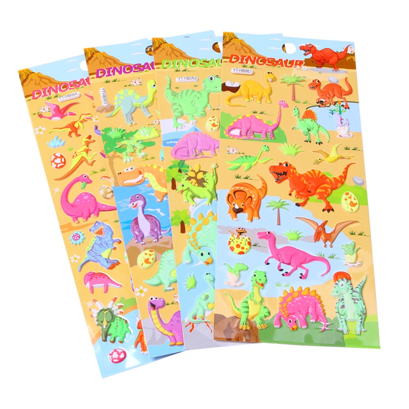 Sticker 3D chống thấm hình khủng long dán cho bé đồ chơi dán giải trí học thêm về khủng long