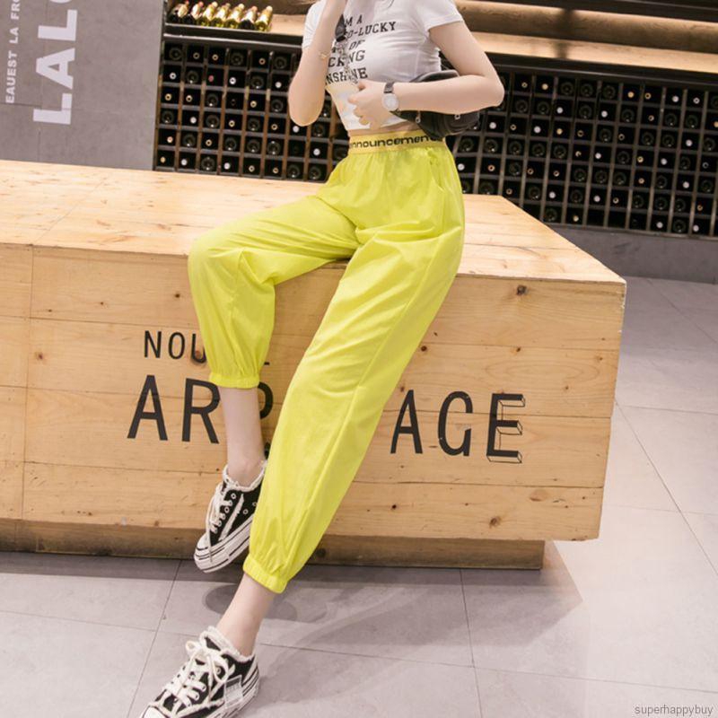 Quần jogger màu trơn lưng cao dành cho phái đẹp | BigBuy360 - bigbuy360.vn