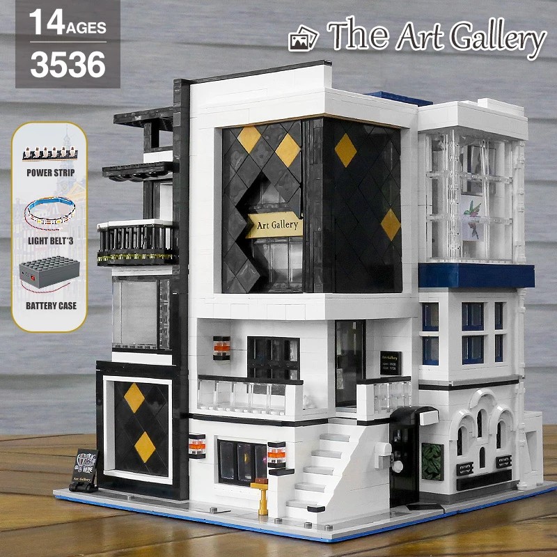 Đồ chơi Lắp ráp Mô hình Mould King 16043 Street View Creative The MOC-67005 Art Gallery Showcase With Led Parts