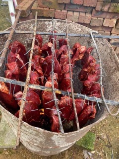 thịt trâu khô. chuẩn vị tây bắc