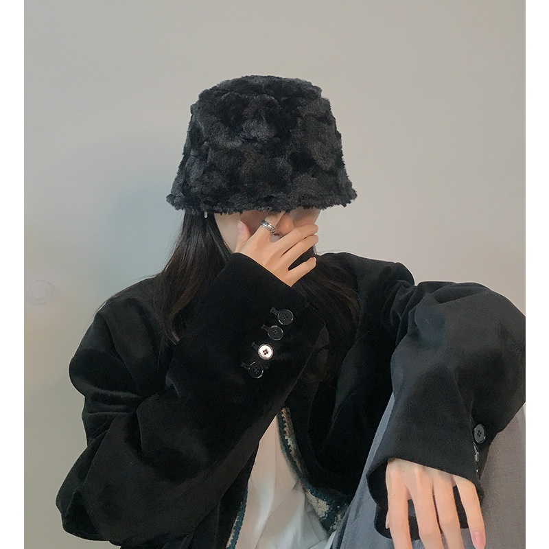 Nón tai bèo vải lông giữ ấm tai màu trơn hợp thời trang thu đông cho nữ