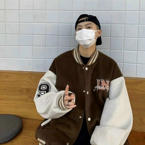 Áo Khoác Nỉ Bomber Nam Nút Cài Phối Hình Cá Tính Form Rộng Mặc Đẹp Trẻ Trung Thoải Mái NEW UNISEX