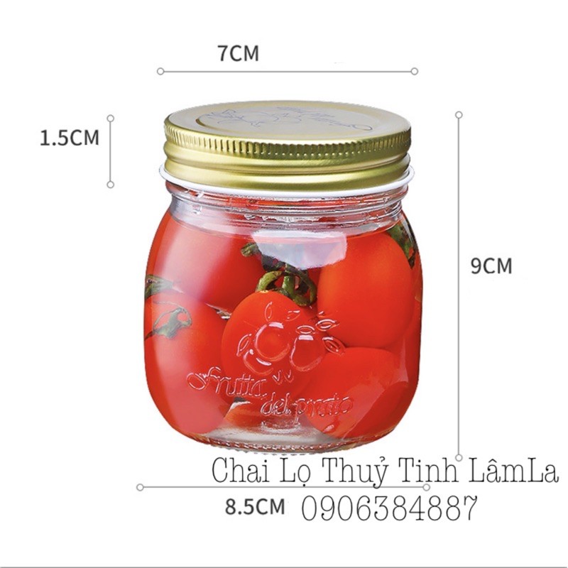 Hũ Thủy Tinh Hoa Rơi Nắp Nhôm Vàng 300ml - 500ml | Đựng Thực Phẩm , Mứt , Sữa Chua Trái Cây | BigBuy360 - bigbuy360.vn