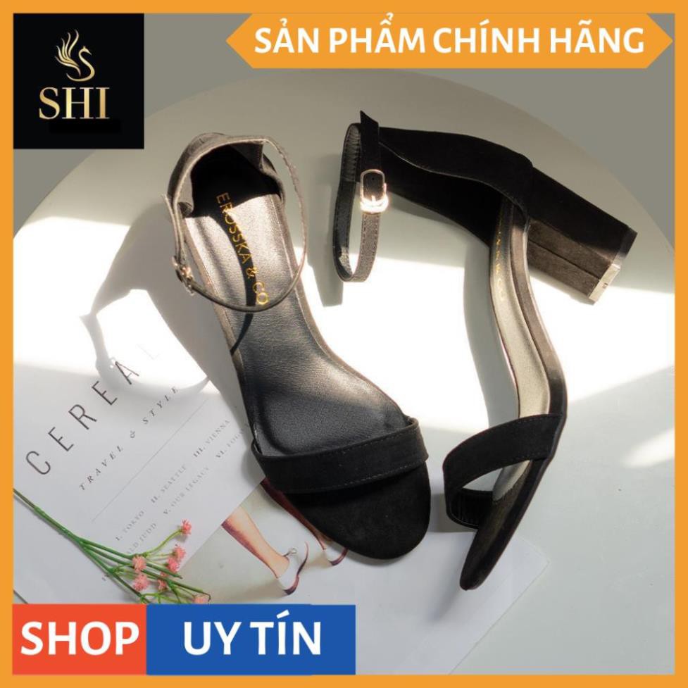 Giày sandal cao gót Erosska thời trang mũi hở quai ngang phối dây kiểu dáng thanh lịch cao 5cm _ EM006 | WebRaoVat - webraovat.net.vn