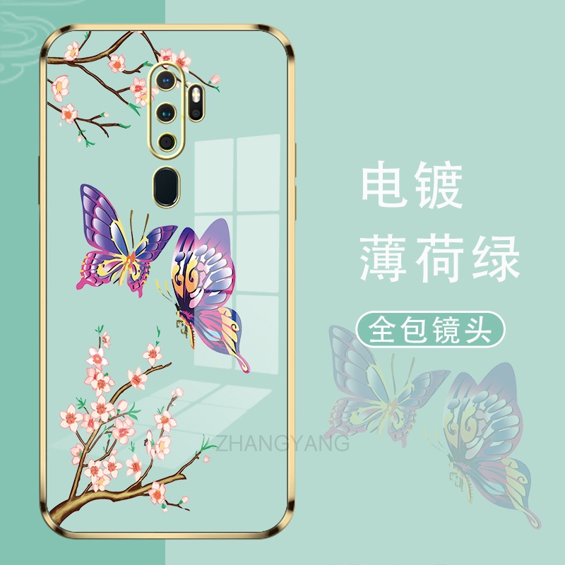 Ốp lưng oppo a5 2020 a9 2020 Ốp Điện Thoại Silicon Họa Tiết Bươm Bướm Kèm Dây Đeo Cho oppo a5 2020 a9 2020