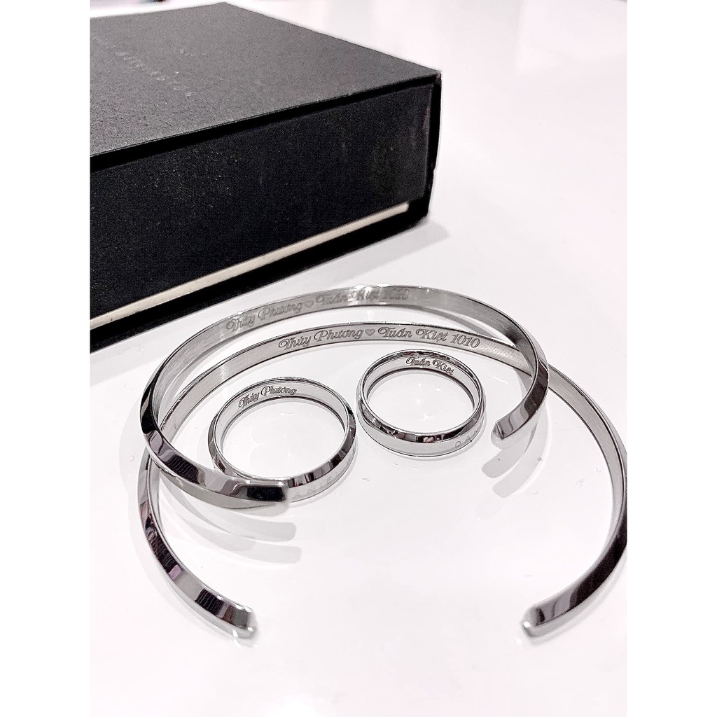 Vòng tay unisex nam nữ khắc tên theo yêu cầu thép không gỉ cao cấp | BigBuy360 - bigbuy360.vn