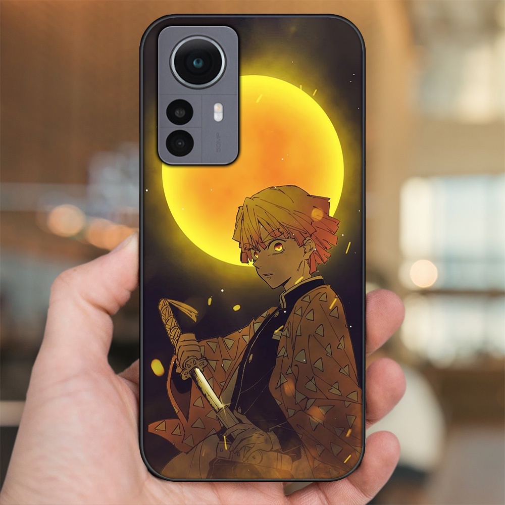 Ốp lưng Xiaomi 12 viền đen in hình Zenitsu Kimetsu no Yaiba