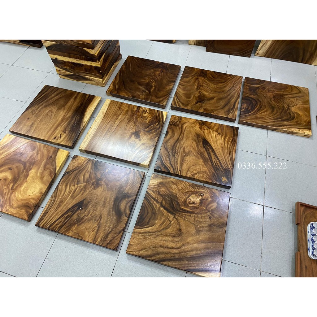 Mặt bàn cà phê gỗ me tây nguyên tấm