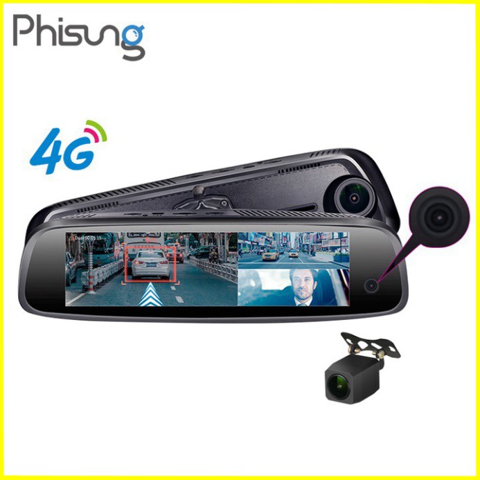 Sản phẩm Camera hành trình cao cấp Phisung tích hợp 3 camera, 4G, Android, Wifi E09-3 - Bảo hành 12 tháng .