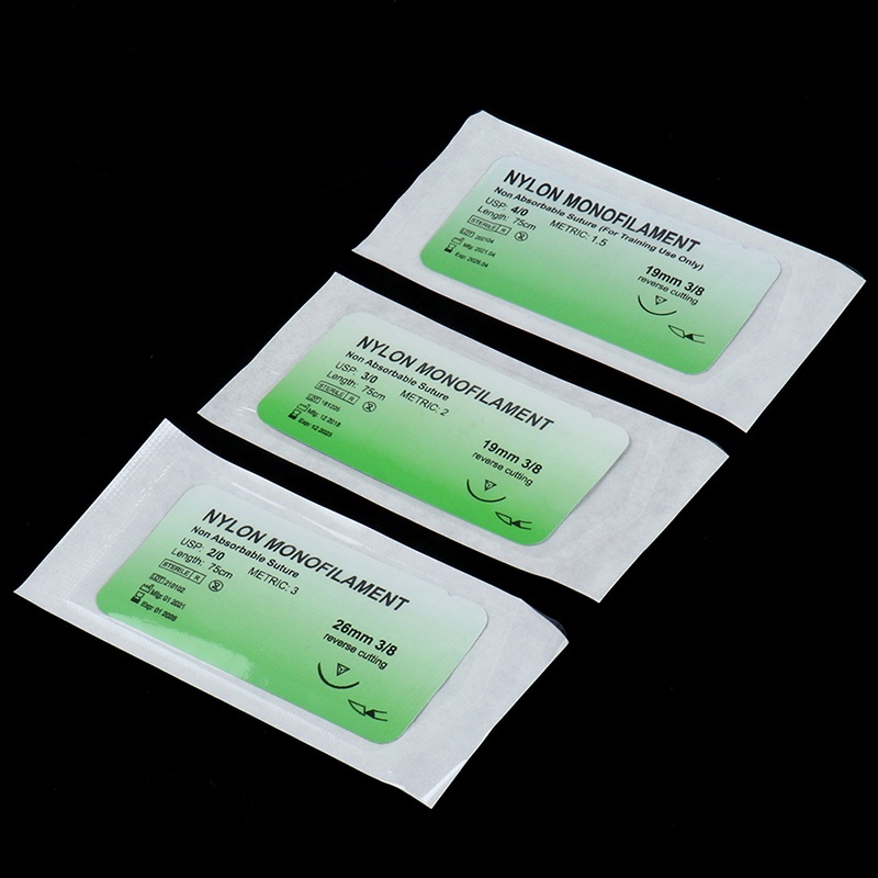 Set 6 Cuộn Chỉ Y Tế 2 / 0 3 / 0 4 / 0 Sợi Nylon Không Làm Tổn Thương Da