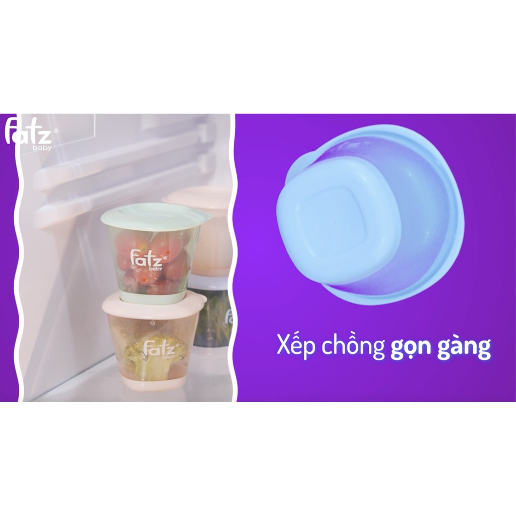 Bộ 3 cốc trữ thức ăn dặm xếp chồng 150ml Fatz Baby FB0060N