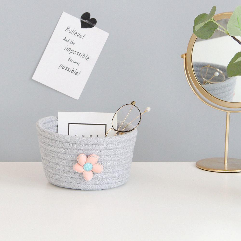 Giỏ Đựng Đồ Giặt / Đồ Chơi / Đồ Dùng Bằng Dây Cotton Bện Hình Tròn Dễ Thương Tiện Dụng Cho Bé