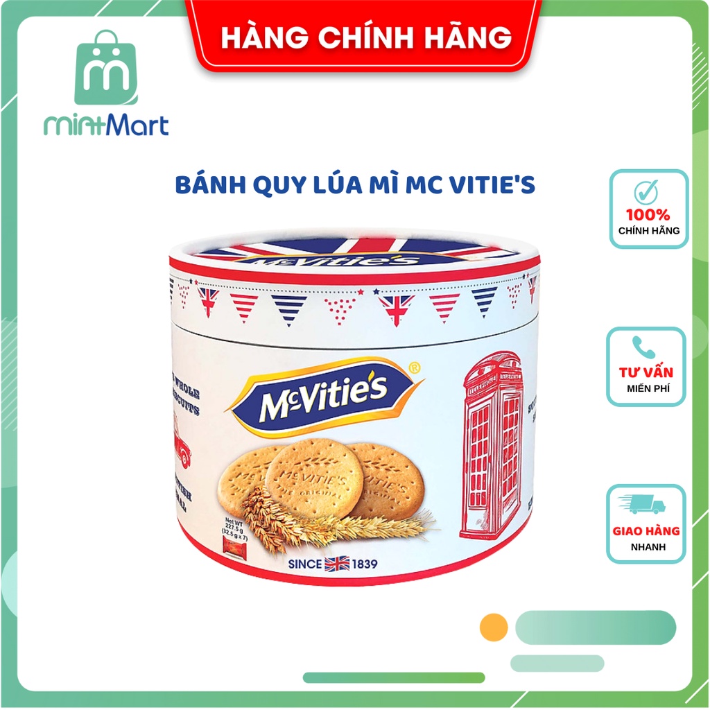Bánh quy ăn kiêng lúa mì McVities Digestive 227,5gr (Date 12/2022)