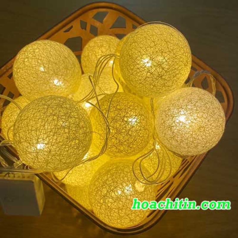 Bộ đèn led 20 bóng quả châu to tròn trang trí Noel giáng sinh rất đẹp