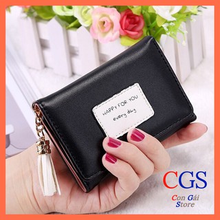 Ví nữ mini, Ví nữ happy for you siêu xinh, da bóng MT102