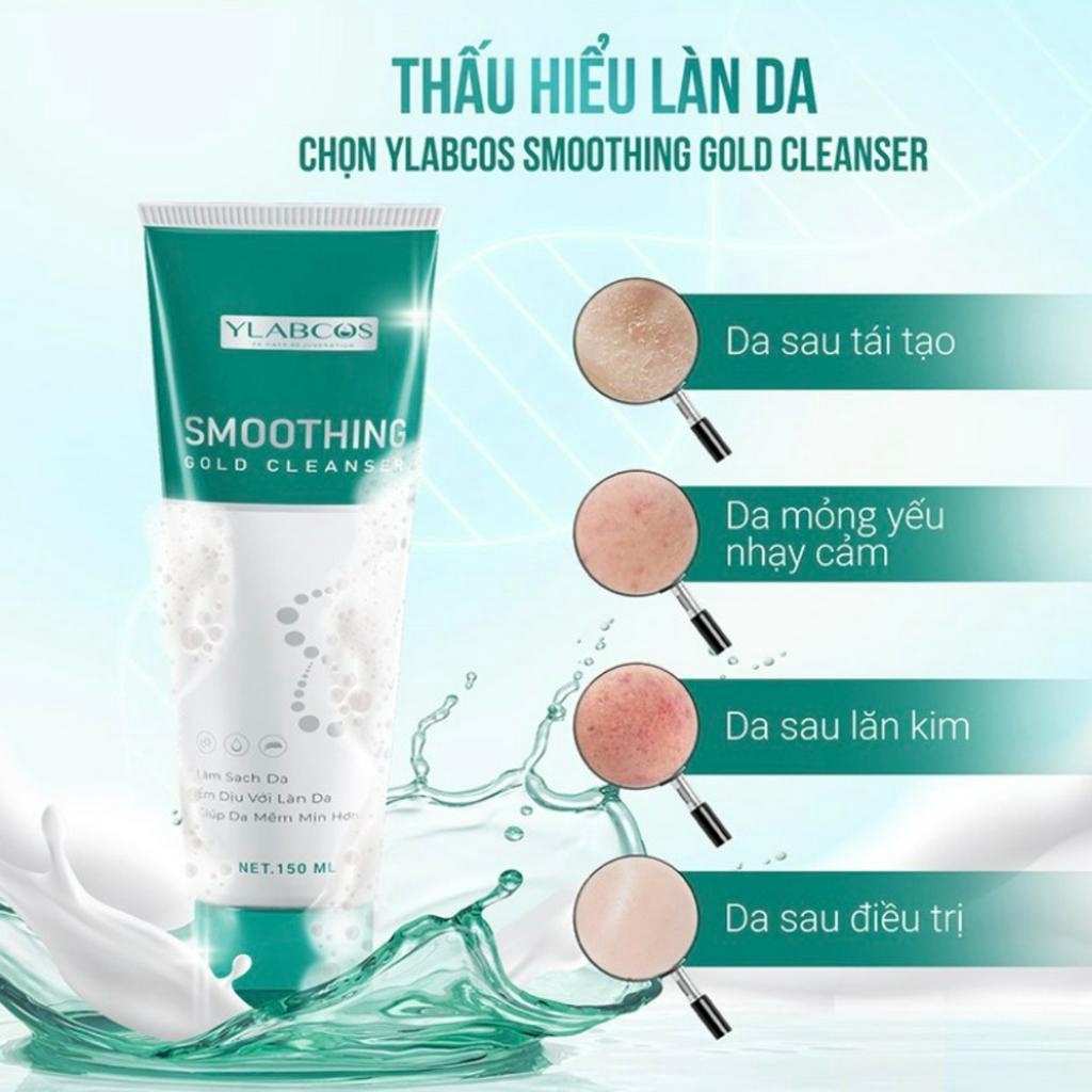 Sữa rửa mặt Dr Lacir sữa rửa măt vàng smoothing gold cleanser cho da nhạy cảm, mỏng yếu, sau tái tạo 150ml