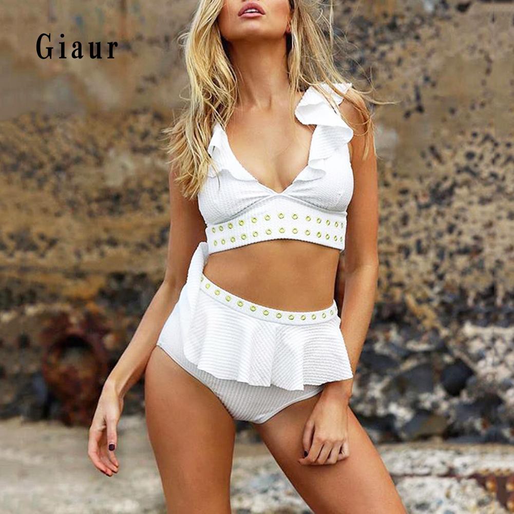 Bộ áo tắm cổ chữ V lưng cao gợi cảm cho nữ | BigBuy360 - bigbuy360.vn