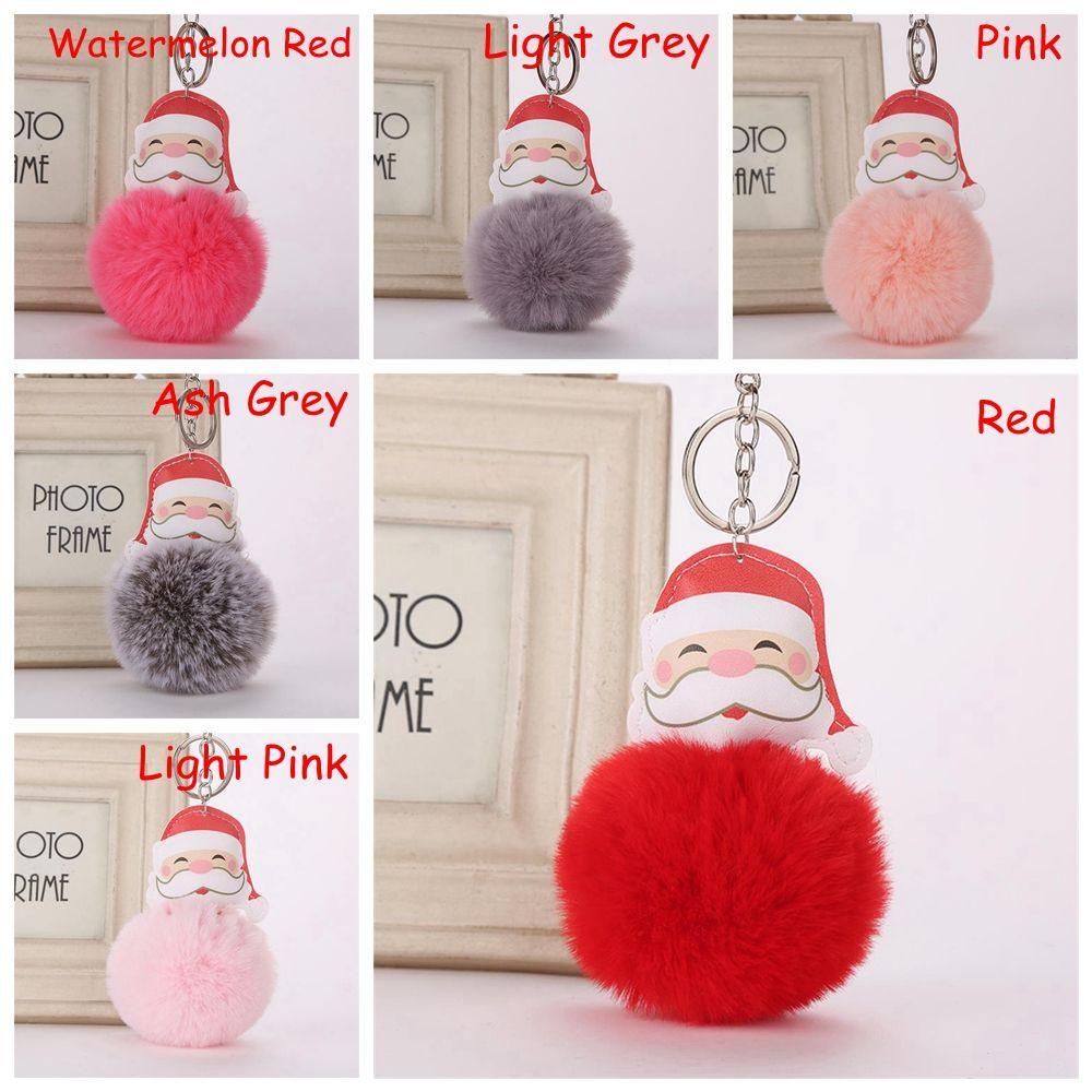 JUNE Móc Khóa Hình Ông Già Noel Phối Banh Lông Xinh Xắn Dễ Thương