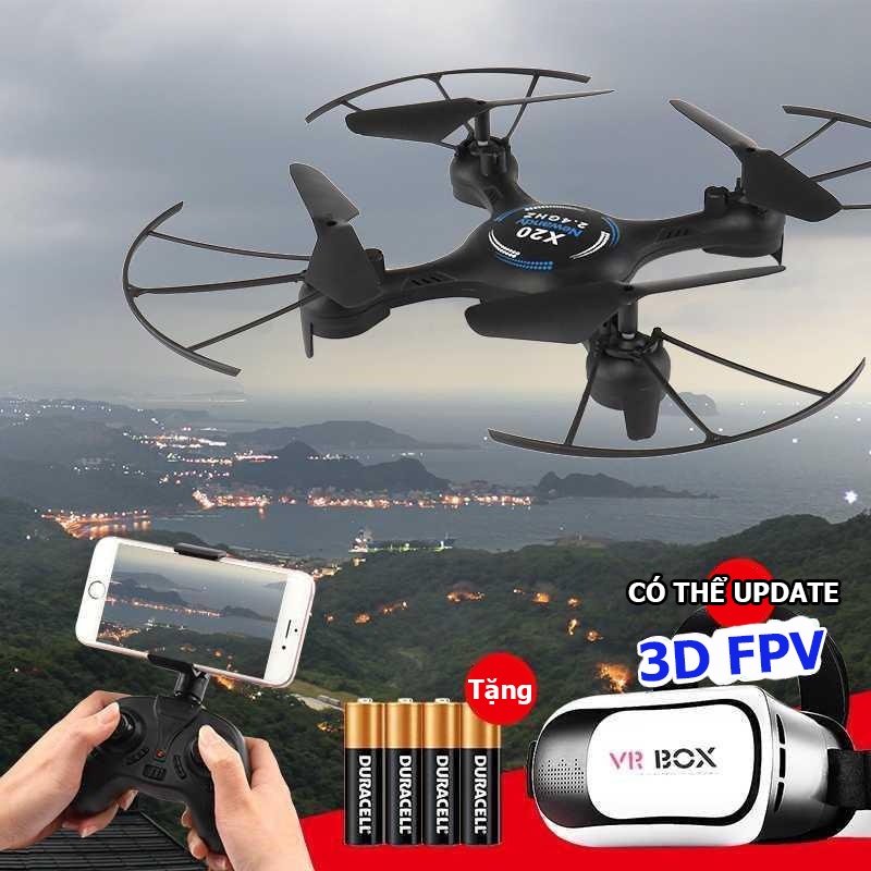 Máy Bay Điều Khiển Từ Xa Hình Drone Y20 Không Camera Tầm Bay Cao 100m Pin Sạc Lithium (tặng pin)