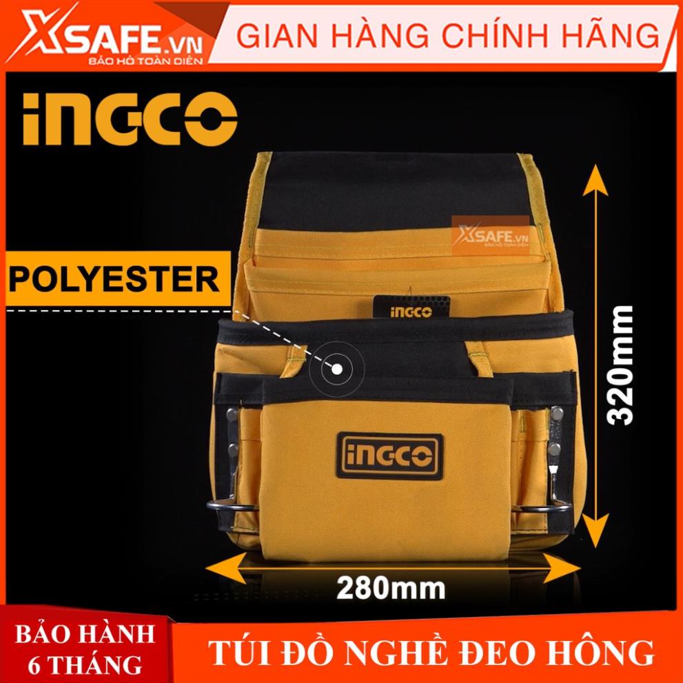 Túi dụng cụ đeo hông Ingco HTBP01011 túi đựng đồ nghề đa năng cơ khí, điện lạnh, công trình, vải polyester siêu bền bỉ