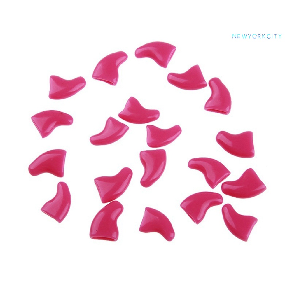 Set 20 Móng Vuốt Mèo Bằng Nhựa Mềm Nhiều Màu Kèm Keo Dán