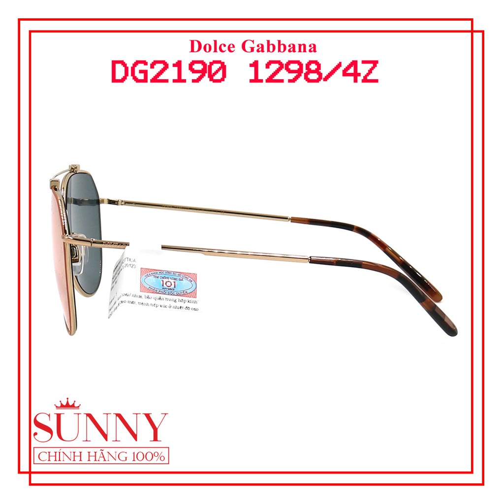 Kính mát chính hãng Dolce Gabbana DG2190 1298/4Z màu sắc thời trang, thiết kế dễ đeo bảo vệ mắt