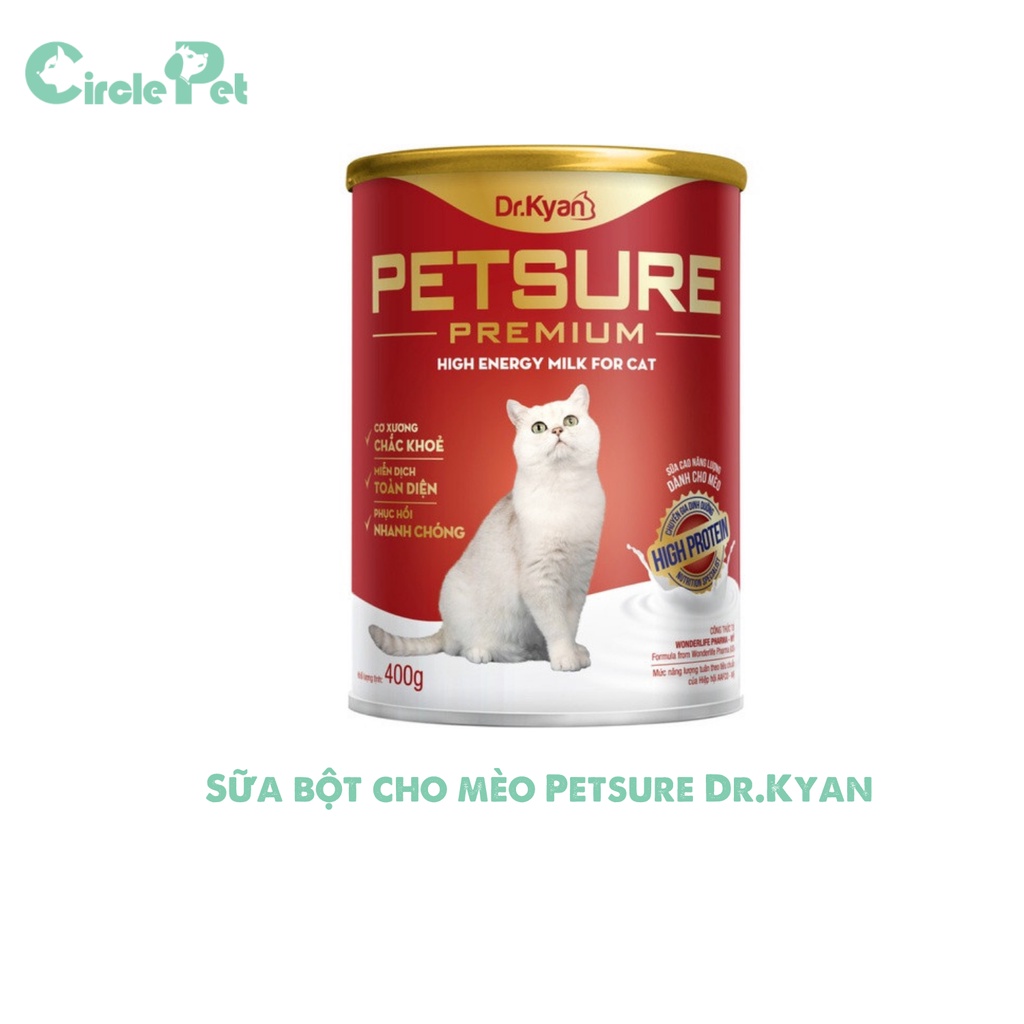 Sữa Bột Cao Cấp Cho Mèo PETSURE DR.KYAN Cung Cấp Chất Dinh Dưỡng Tăng Cường Sức Khỏe Lon 400g - Circle Pet