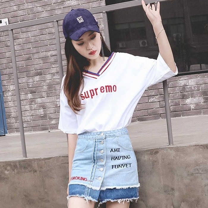 Áo thun nữ dáng rộng tay ngắn thời trang phong cách Hàn Quốc