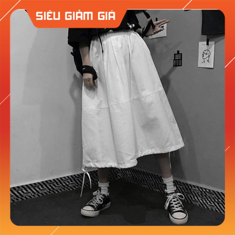 Chân váy dài xoè hàn quốc  qua gối,chân váy chữ a bánh bèo dáng dài,chất voan mềm vintage có dây thút cạp chun | BigBuy360 - bigbuy360.vn