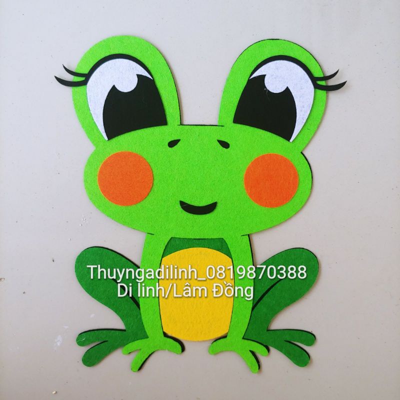 Con ếch vải nỉ cao 31cm mầm non