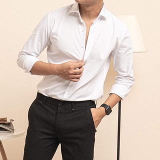 [XẢ KHO] Sơ mi nam dài tay nam trắng đen chất vải cotton mềm mát D365-SM60
