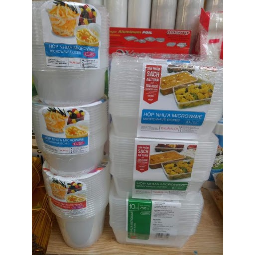 Hộp nhựa tròn đựng thực phẩm- lốc 10c kèm nắp | BigBuy360 - bigbuy360.vn