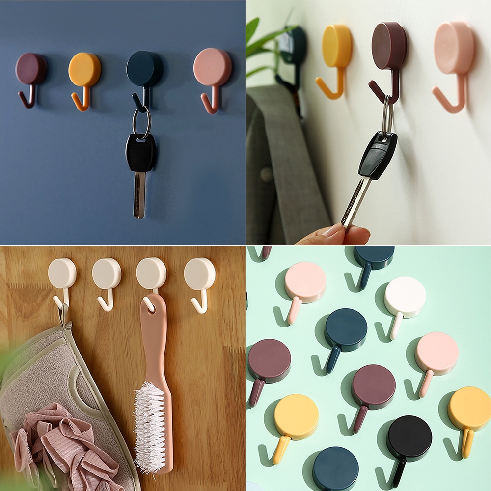 Set 5 móc treo đồ gắn tường không thấm nước siêu dính xinh xắn tiện dụng cho nhà bếp